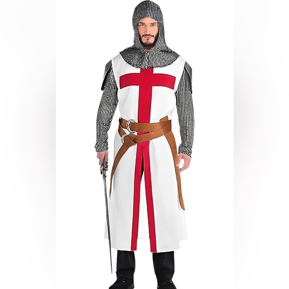 Men’s Crusader Medieval Knight Costume, Adult Standard Size- EUC - Picture 1 of 14